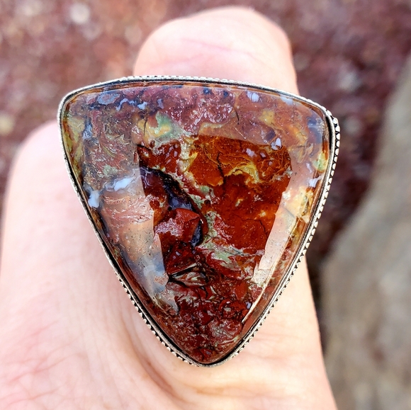 New Moroccan Seam Agate 925 Silver Ring. - Picture 7 of 16